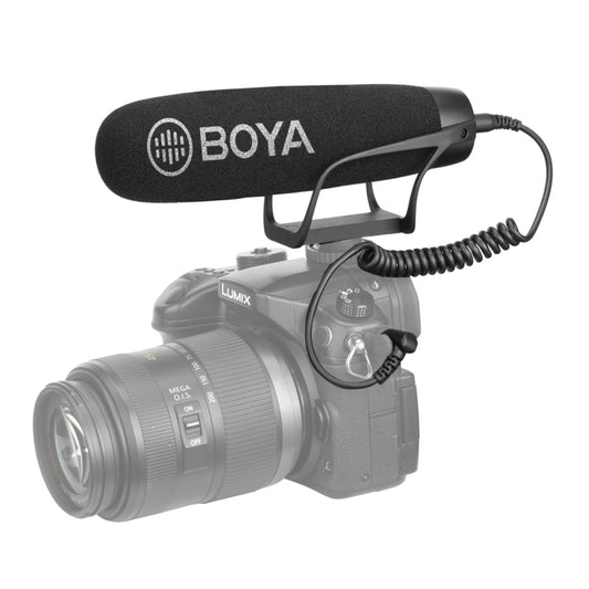 BOYA BY-BM2021 Shotgun Super-Cardioid Condenser Broadcast Microphone with Windshield for Canon / Nikon / Sony DSLR Cameras, Smartphones (Black) - Consumer Electronics by BOYA | Online Shopping UK | buy2fix