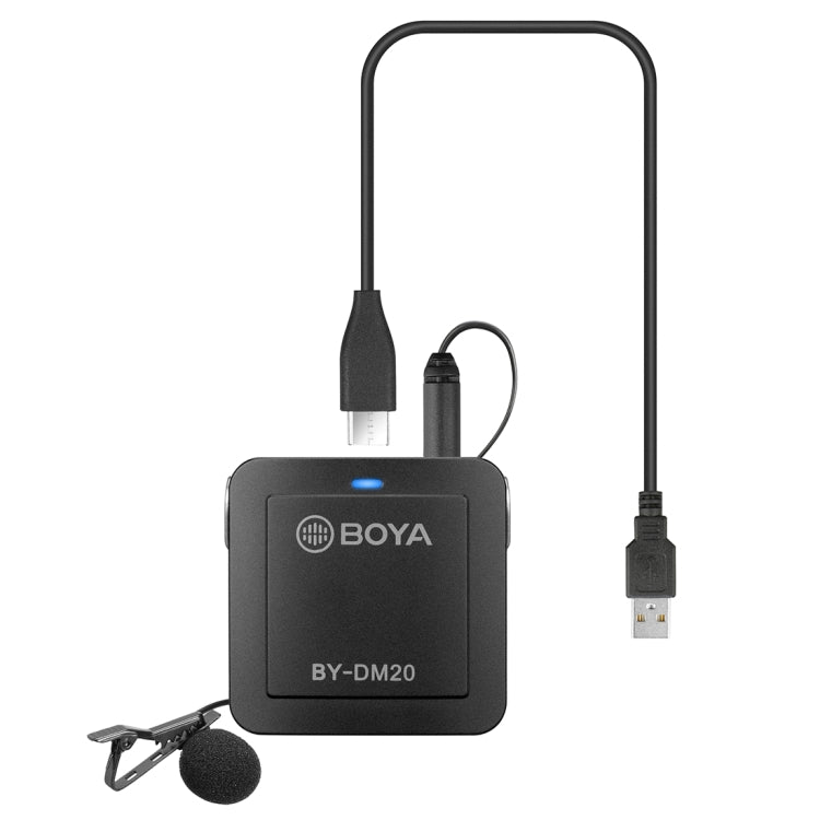 BOYA BY-DM20 Dual-Channel Recording Lavalier Microphone for iPhone / Android(Type-C) / Laptop(Black) - Consumer Electronics by BOYA | Online Shopping UK | buy2fix