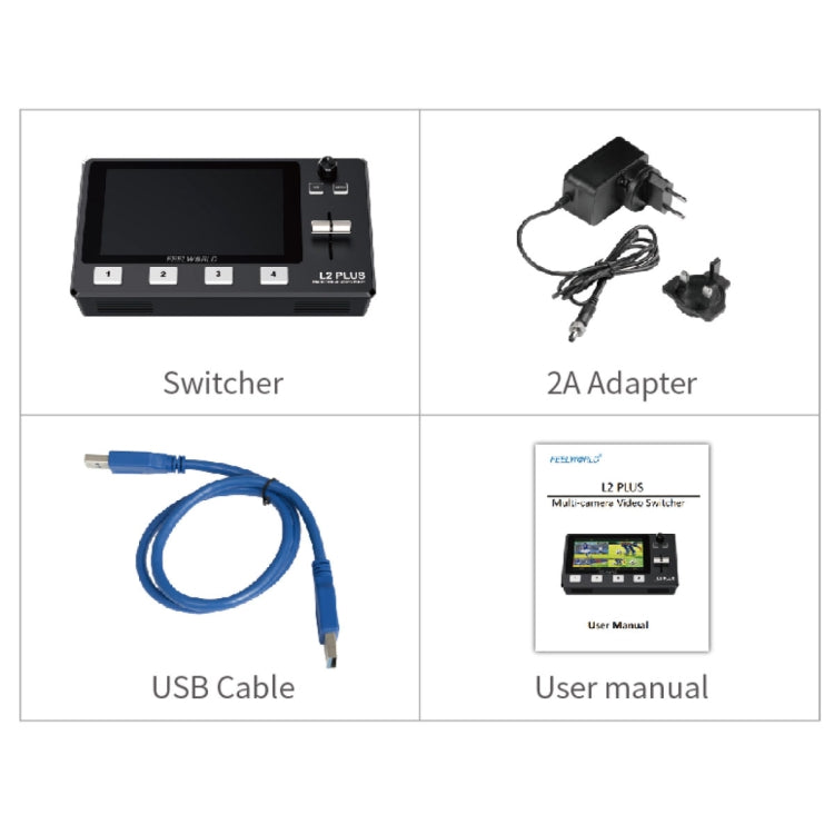 FEELWORLD L2 Plus Multi-camera Video Mixer Switcher with 5.5 inch Screen(UK Plug) - Consumer Electronics by FEELWORLD | Online Shopping UK | buy2fix