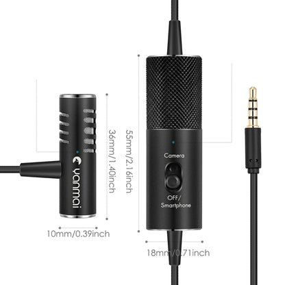 Yanmai R933S Professional Clip-On 3.5mm Plug Lavalier Omni-directional Broadcast Condenser Microphone, For Live Broadcast, Show, KTV, etc - Consumer Electronics by Yanmai | Online Shopping UK | buy2fix