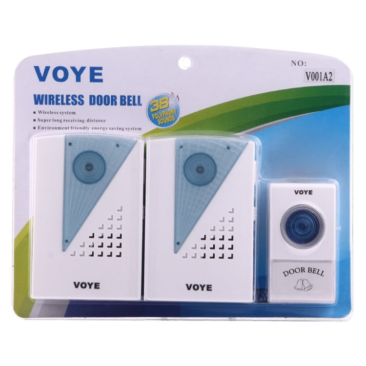 VOYE V001A2 Wireless Smart Music LED Home Doorbell with Dual Receiver, Remote Control Distance: 120m (Open Air) - Wireless Doorbell by VOYE | Online Shopping UK | buy2fix