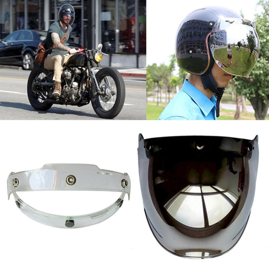 Soman Motorcycle Bubble Visor Open Face Helmet Visor Helmet Windshield Shield with Transparent Frame(Mirror) - Helmets by SOMAN | Online Shopping UK | buy2fix
