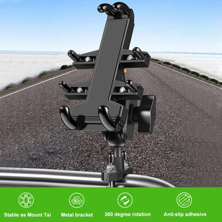 U-shaped Bolt Ball-Head Motorcycle Handlebar Multi-function Eight-jaw Aluminum Phone Navigation Holder Bracket, Width of Phone: 6.5-10.2cm &#160; - Holder by buy2fix | Online Shopping UK | buy2fix