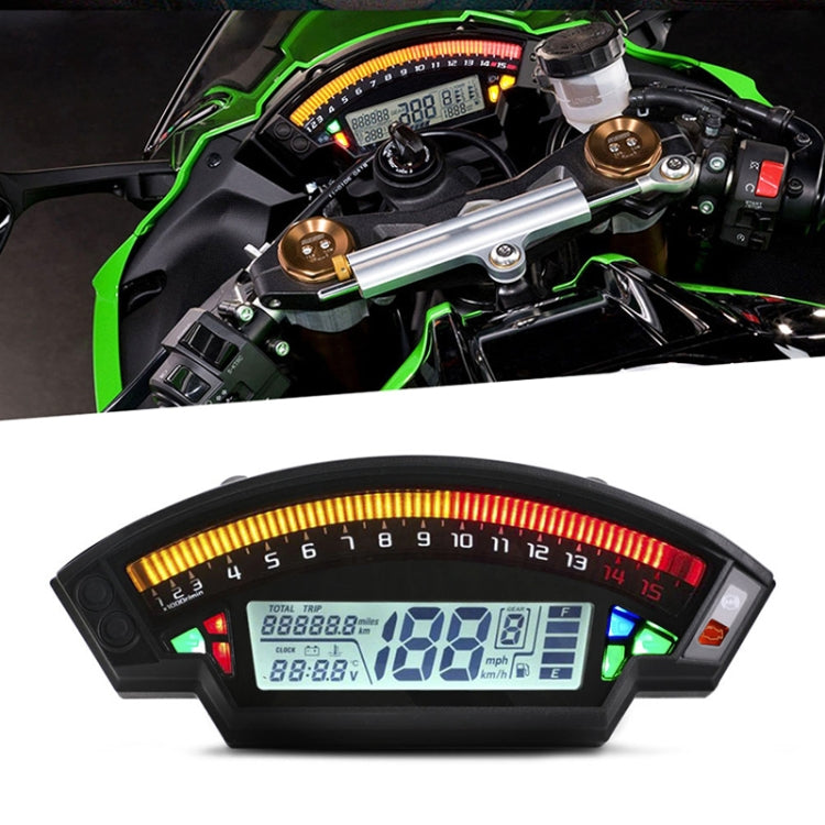 Speedpark Motorcycle LCD TFT Digital Speedometer 14000RPM 6 Gear Backlight Motorcycle Odometer for 1,2,4 Cylinders Meter - Electrical Instruments by Speedpark | Online Shopping UK | buy2fix