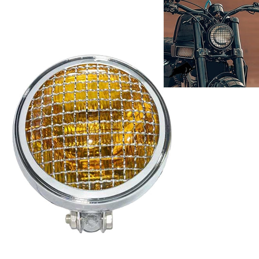 Motorcycle Silver Shell Harley Headlight Retro Lamp LED Light Modification Accessories (Yellow) - Headlights by buy2fix | Online Shopping UK | buy2fix