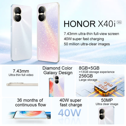 Honor X40i 5G DIO-AN00, 50MP Cameras, 8GB+128GB, China Version, Dual Back Cameras, Side Fingerprint Identification, 4000mAh Battery, 6.7 inch Magic UI 6.1 / Android 12 Dimensity 700 Octa Core up to 2.2GHz, Network: 5G, OTG, Not Support Google Play(Green) - Honor by Huawei | Online Shopping UK | buy2fix