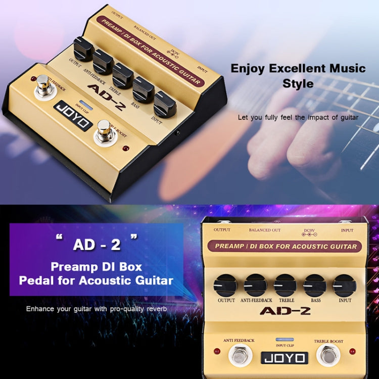 JOYO AD-2 Acoustic Guitar Floor Preamp DI - Guitar Tuner by JOYO | Online Shopping UK | buy2fix