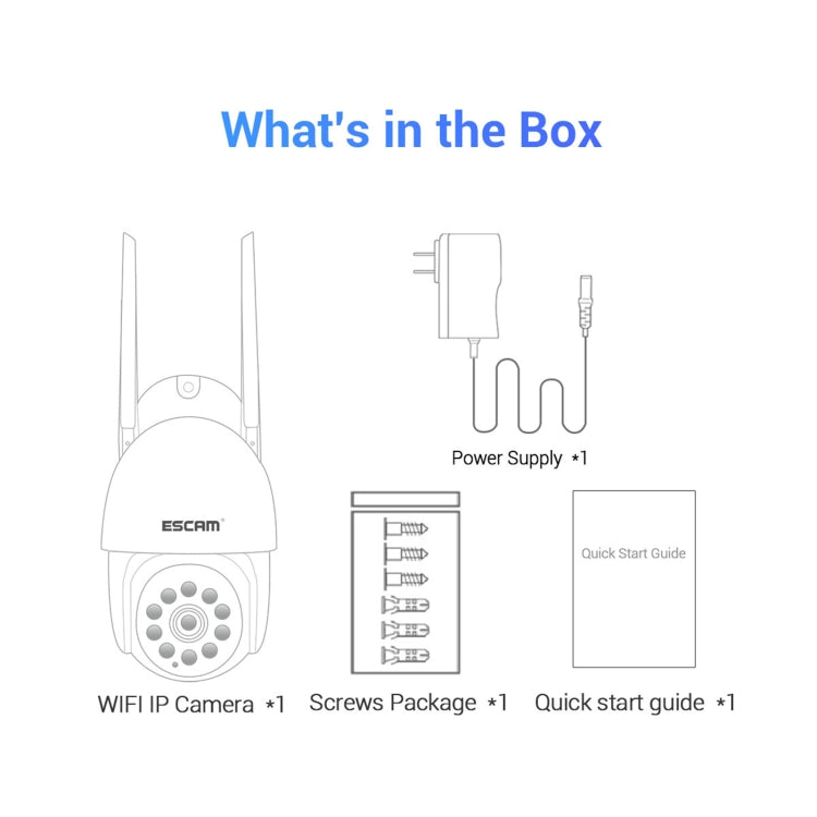 ESCAM PT202 HD 1080P PAN / Tilt / Zoom AI Humanoid Detection WiFi IP Camera, Support Night Vision / TF Card / Two-way Audio(EU Plug) - Security by ESCAM | Online Shopping UK | buy2fix