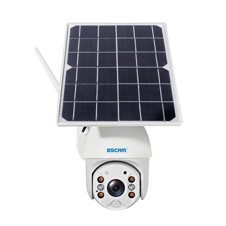 ESCAM QF480 EU Version HD 1080P IP66 Waterproof 4G Solar Panel PT IP Camera with Battery, Support Night Vision / Motion Detection / TF Card / Two Way Audio (White) - Dome Camera by ESCAM | Online Shopping UK | buy2fix