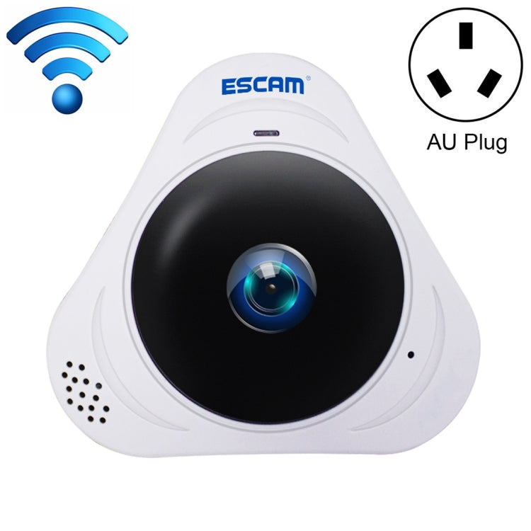 ESCAM Q8 960P 360 Degrees Fisheye Lens 1.3MP WiFi IP Camera, Support Motion Detection / Night Vision, IR Distance: 5-10m, AU Plug(White) - 360 Degree Camera by ESCAM | Online Shopping UK | buy2fix