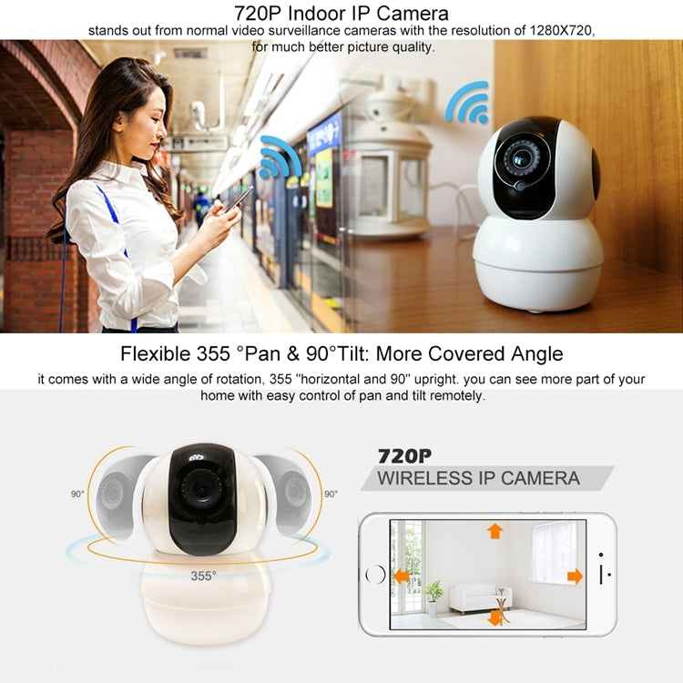 Anpwoo YT006 720P HD WiFi IP Camera, Support Motion Detection & Infrared Night Vision & SD Card(Max 32GB)(White) - Security by Anpwoo | Online Shopping UK | buy2fix