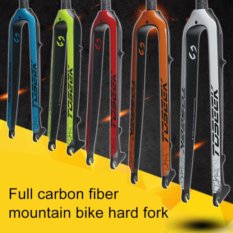 TOSEEK Ultra Light 26 Inch 385mm Mountain Bike Full Carbon Front Fork Straight Tube Disc Brake(Orange) - Front Fork by TOSEEK | Online Shopping UK | buy2fix