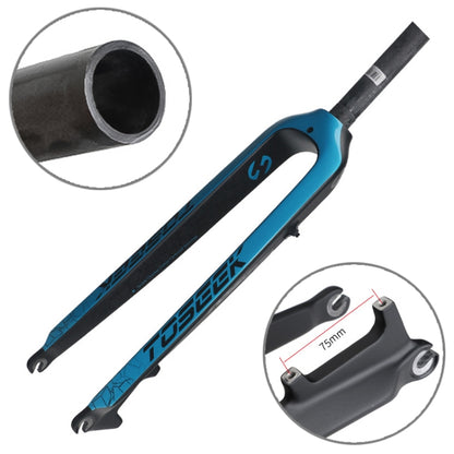 TOSEEK Ultra Light 27.5 Inch 405mm Mountain Bike Full Carbon Front Fork Straight Head Tube Disc Brake(Blue) - Outdoor & Sports by TOSEEK | Online Shopping UK | buy2fix