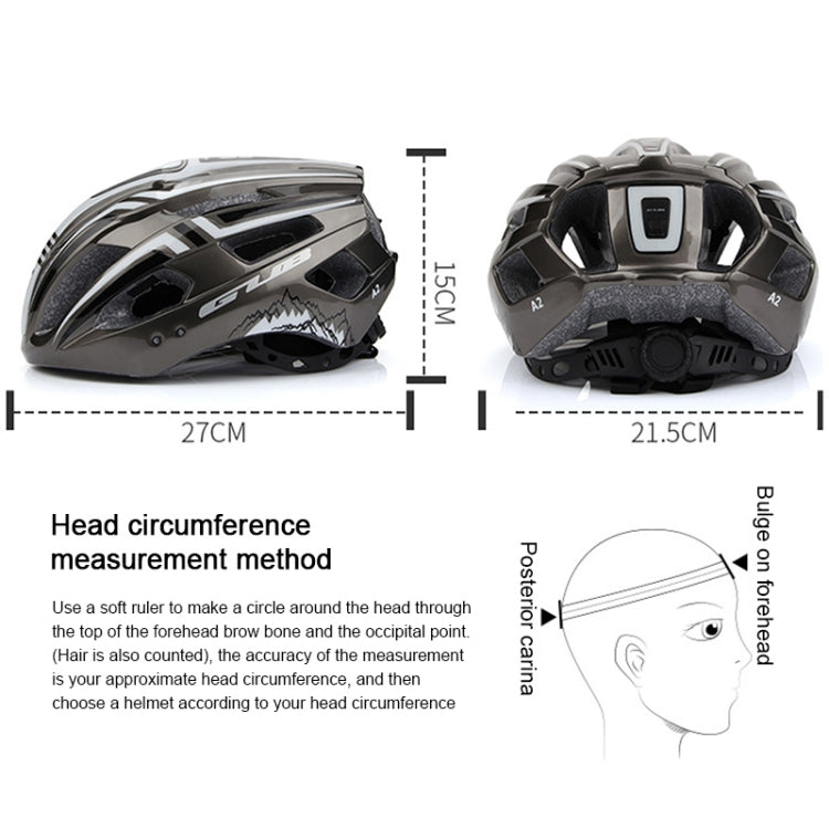 GUB A2 Unisex Bicycle Helmet With Tail Light(Titanium Color) - Protective Helmet & Masks by GUB | Online Shopping UK | buy2fix