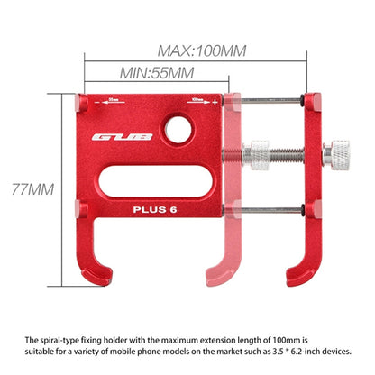 GUB Plus 6 Aluminum Alloy MTB Bike Bicycle Phone Holder(Red) - Outdoor & Sports by GUB | Online Shopping UK | buy2fix