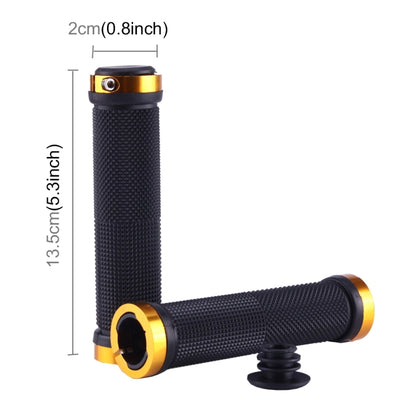 OQSPORT 2 PCS Bike Hand Grips Bilateral Lock Straight Barrel MTB Bicycle Anti-slip Handlebar Grips(Gold) - Outdoor & Sports by buy2fix | Online Shopping UK | buy2fix