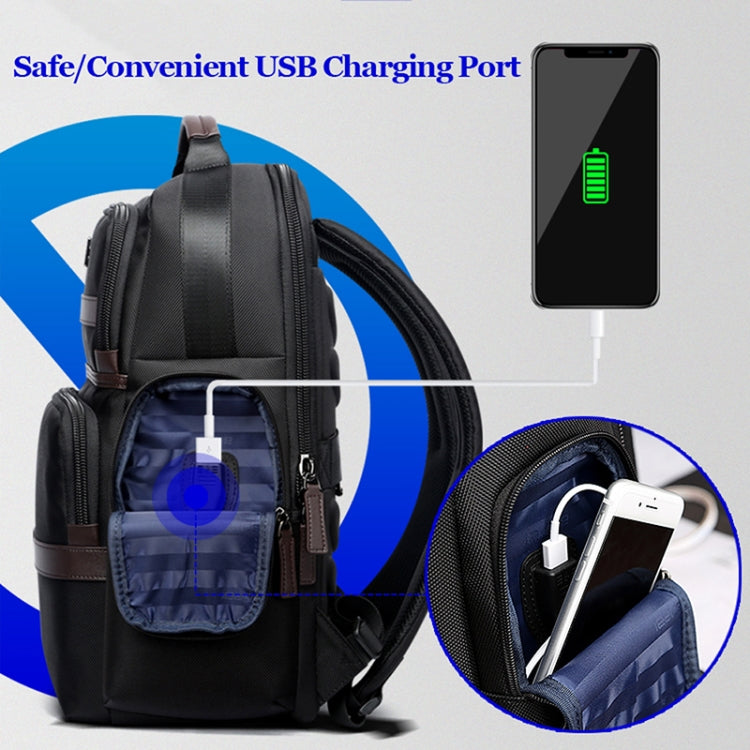 Bopai 751-007301 Business Anti-theft Waterproof Large Capacity Double Shoulder Bag,with USB Charging Port, Size: 28x19x42cm(Black) - 15.6 - 17 inch by Bopai | Online Shopping UK | buy2fix