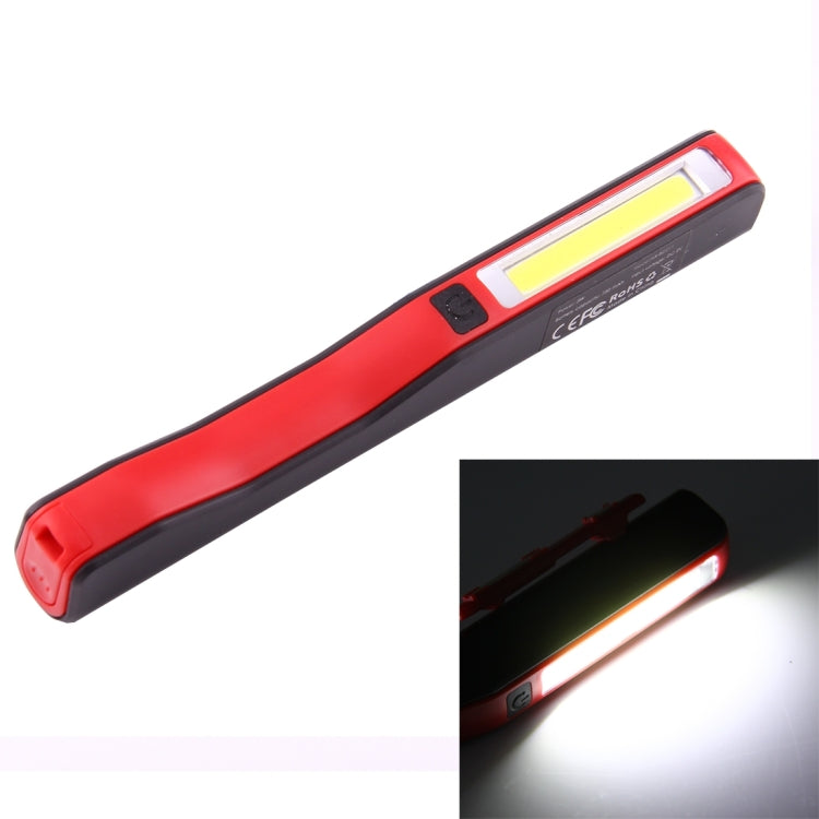 100LM High Brightness Pen Shape Work Light / Flashlight, White Light , COB LED 2-Modes with 90 Degree Rotatable Magnetic Pen Clip(Red) - LED Flashlight by buy2fix | Online Shopping UK | buy2fix