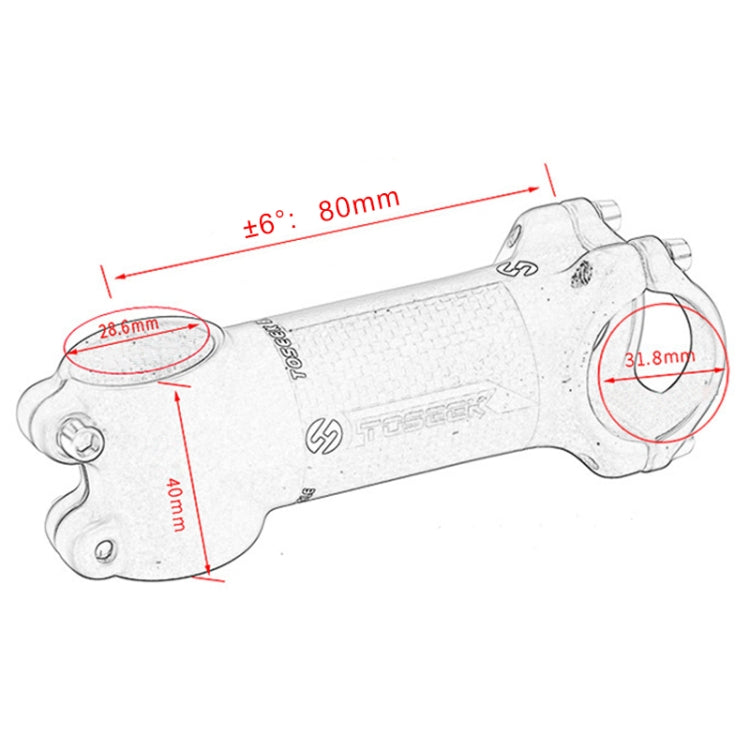 TOSEEK Road Mountain Bike Ultra-light Handlebar Stem Riser Faucet, Size: 6 Degree, 80mm (Matte) - Outdoor & Sports by TOSEEK | Online Shopping UK | buy2fix