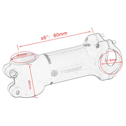 TOSEEK Road Mountain Bike Ultra-light Handlebar Stem Riser Faucet, Size: 6 Degree, 80mm (Matte) - Outdoor & Sports by TOSEEK | Online Shopping UK | buy2fix