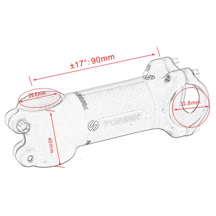 TOSEEK Road Mountain Bike Ultra-light Handlebar Stem Riser Faucet, Size: 17 Degree, 90mm (Matte) - Outdoor & Sports by TOSEEK | Online Shopping UK | buy2fix