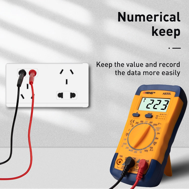 ANENG A830L Handheld Multimeter Household Electrical Instrument(Yellow Blue) - Current & Voltage Tester by ANENG | Online Shopping UK | buy2fix