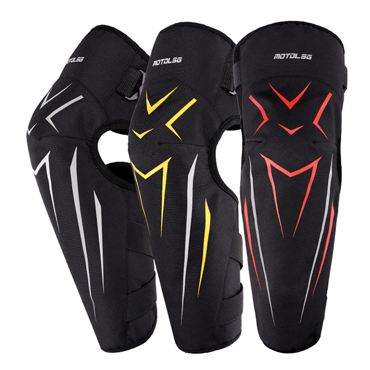 MOTOLSG 2 in 1 Knee Pads Motorcycle Bicycle Riding Warm Fleece Soft Protective Gear with CE Protector (Black Yellow) - Protective Gear by MOTOLSG | Online Shopping UK | buy2fix