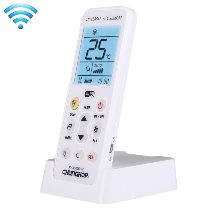 CHUNGHOP K-380EW WiFi Smart Universal LCD Air-Conditioner Remote Control with Holder, Support 2G / 3G / 4G / WiFi Network(White) - Air-Conditioner by CHUNGHOP | Online Shopping UK | buy2fix