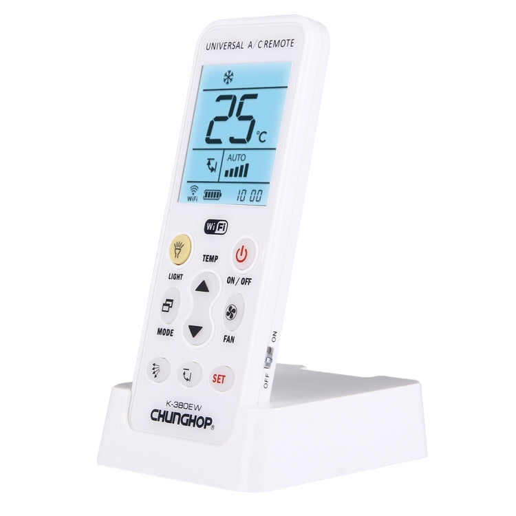 CHUNGHOP K-380EW WiFi Smart Universal LCD Air-Conditioner Remote Control with Holder, Support 2G / 3G / 4G / WiFi Network(White) - Air-Conditioner by CHUNGHOP | Online Shopping UK | buy2fix