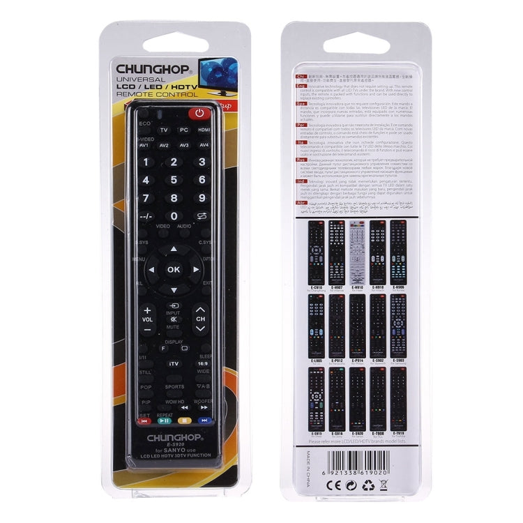 CHUNGHOP E-S920 Universal Remote Controller for SANYO LED TV / LCD TV / HDTV / 3DTV - Consumer Electronics by CHUNGHOP | Online Shopping UK | buy2fix