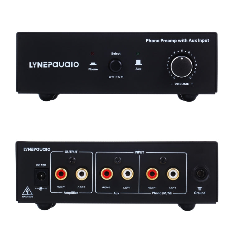B855 LINEPAUDIO Phone Prephonograph Signal Amplifier with Auxiliary Input and Volume Control (Black) - Consumer Electronics by buy2fix | Online Shopping UK | buy2fix