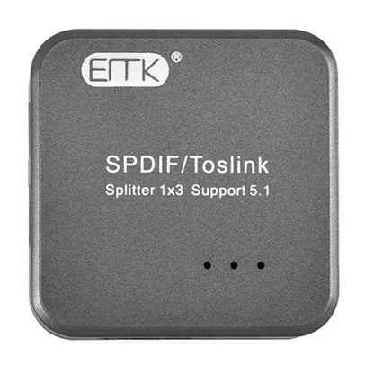 EMK 1 Input 3 Output Digital Optical Audio SPDIF Toslink Splitter Adapter (Silver Grey) - Adapter by EMK | Online Shopping UK | buy2fix