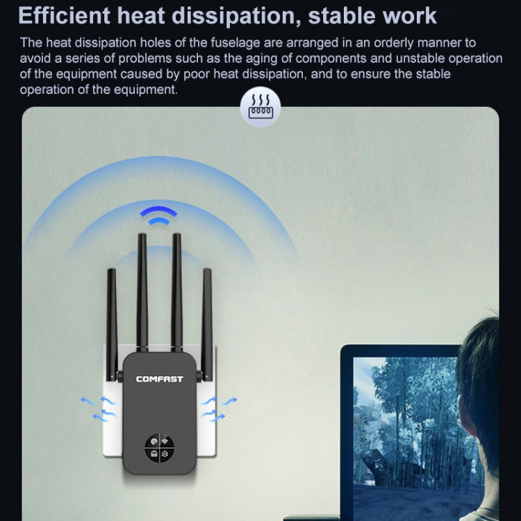 COMFAST CF-WR761AC 1200Mbps WiFi Signal Amplifier with OLED Display Screen, US Plug - Wireless Routers by COMFAST | Online Shopping UK | buy2fix