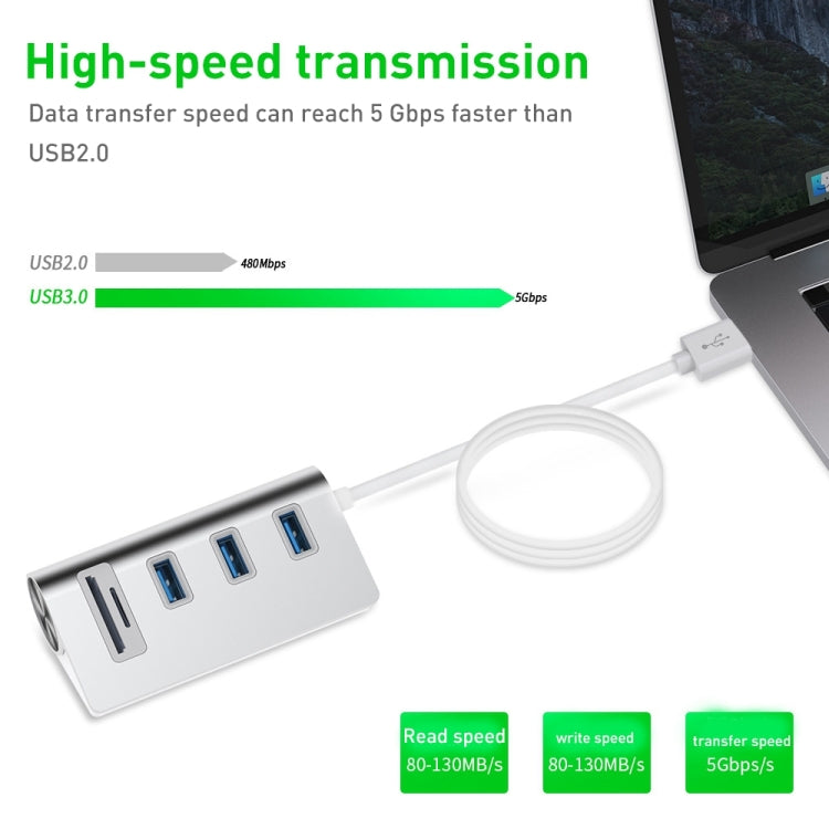 Rocketek HC422 USB3.0 x 3 + SD / TF Card Reader HUB Adapter - USB 3.0 HUB by ROCKETEK | Online Shopping UK | buy2fix