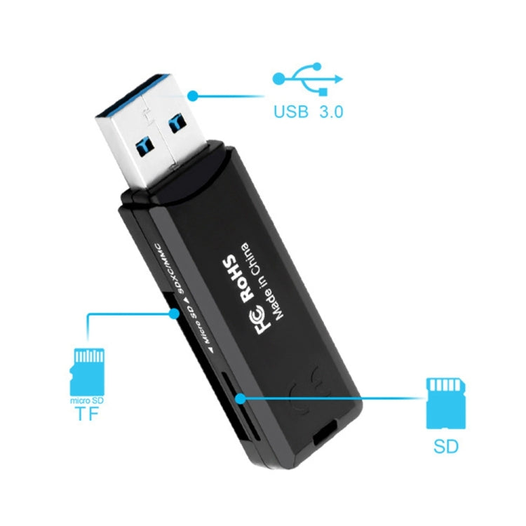 Rocketek CR11 High Speed USB3.0 2 in 1 SD / TF Card Reader (Black) -  by ROCKETEK | Online Shopping UK | buy2fix