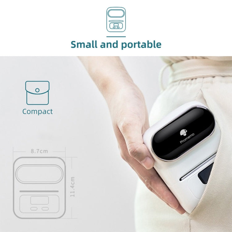 Phomemo M110 Home Handheld Mini Bluetooth Thermal Printer (White) - Consumer Electronics by buy2fix | Online Shopping UK | buy2fix