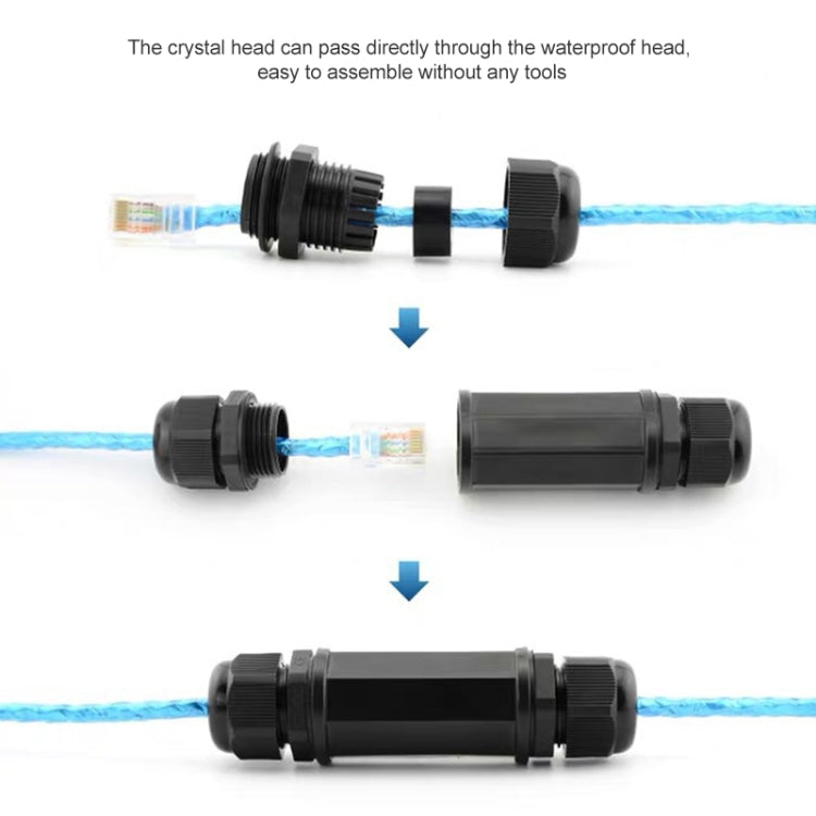 RJ45 Waterproof Connector Double Head Lan Coupler Adapter -  by buy2fix | Online Shopping UK | buy2fix