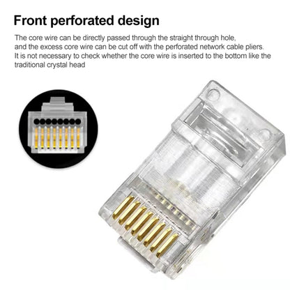 100pcs Cat5e Shielded Pass Through RJ45 Connector Modular Plug -  by buy2fix | Online Shopping UK | buy2fix