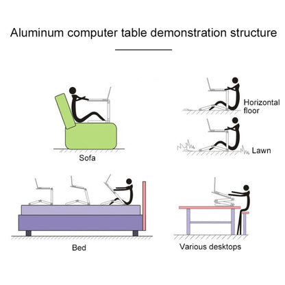 Portable 360 Degree Adjustable Foldable Aluminium Alloy Desk Stand with Double CPU Fans & Mouse Pad for Laptop / Notebook, Desk Size: 420mm x 260mm (Black) - Computer & Networking by buy2fix | Online Shopping UK | buy2fix