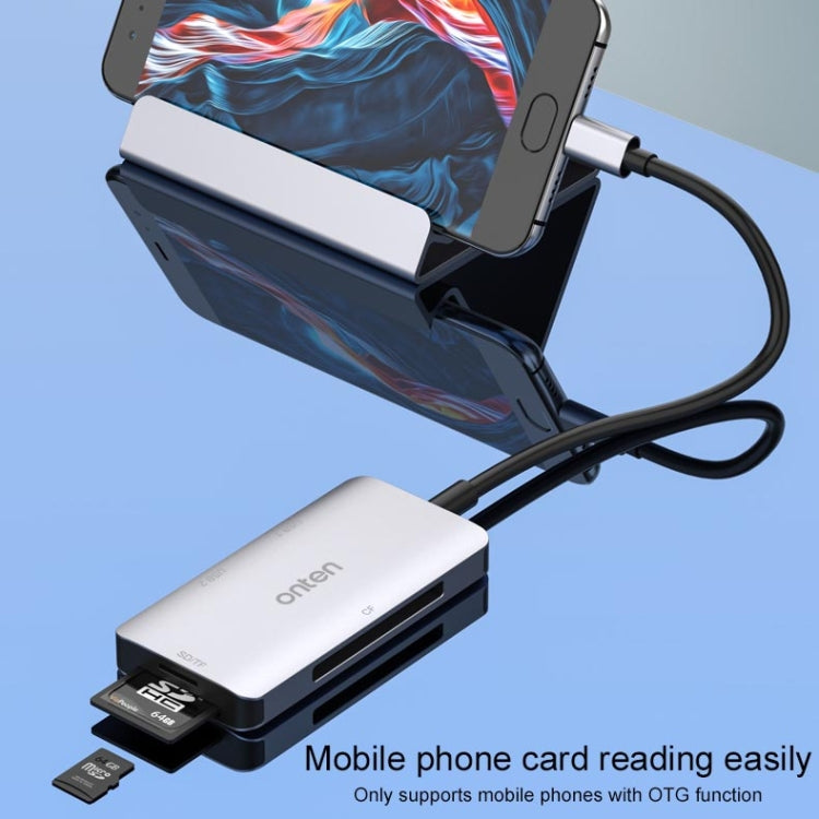 Onten 91882 5 In 1 USB3.0 x3 + SD + TF + CF Type-C / USB-C OTG Multi-function Card Reader - Computer & Networking by Onten | Online Shopping UK | buy2fix