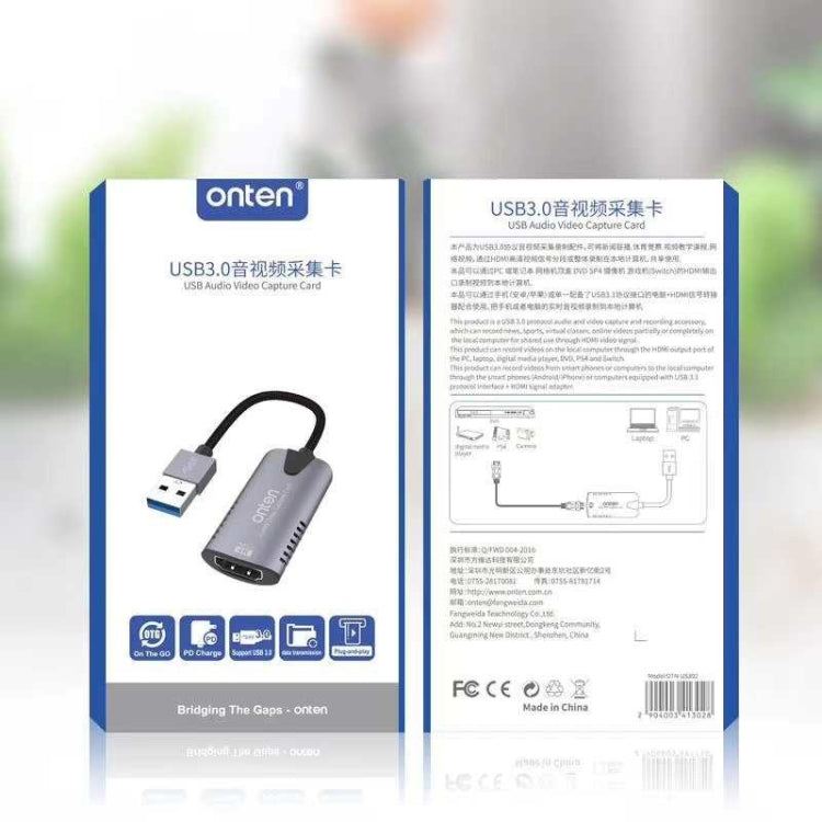 Onten US302 USB3.0 Audio Video Capture Card - Consumer Electronics by Onten | Online Shopping UK | buy2fix