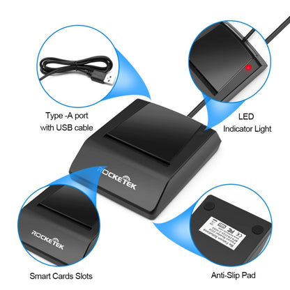 ROCKETEK RT-SCR4 CAC IC SIM Chip Smart Card Reader -  by ROCKETEK | Online Shopping UK | buy2fix