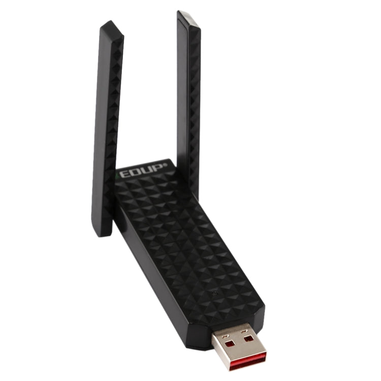 EDUP EP-AC1625 600Mbps 2.4G / 5.8GHz Dual Band Wireless 11AC USB 2.0 Adapter Network Card with 2 Antennas for Laptop / PC(Black) - USB Network Adapter by EDUP | Online Shopping UK | buy2fix