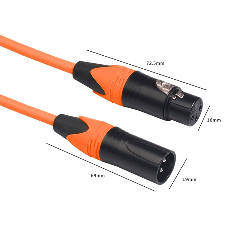 XRL Male to Female Microphone Mixer Audio Cable, Length: 3m (Orange) - Consumer Electronics by buy2fix | Online Shopping UK | buy2fix