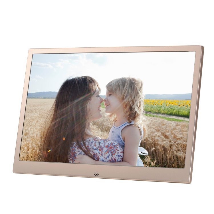 HSD1504 15.4 inch LED 1280x800 High Resolution Display Digital Photo Frame with Holder and Remote Control, Support SD / MMC / MS Card / USB Port, UK Plug(Gold) - Consumer Electronics by buy2fix | Online Shopping UK | buy2fix