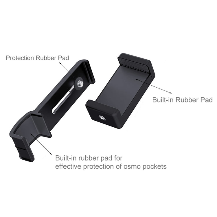 PULUZ Smartphone Fixing Clamp 1/4 inch Holder Mount Bracket + Grip Folding Tripod Mount Kits for DJI OSMO Pocket / Pocket 2 - Mount & Holder by PULUZ | Online Shopping UK | buy2fix