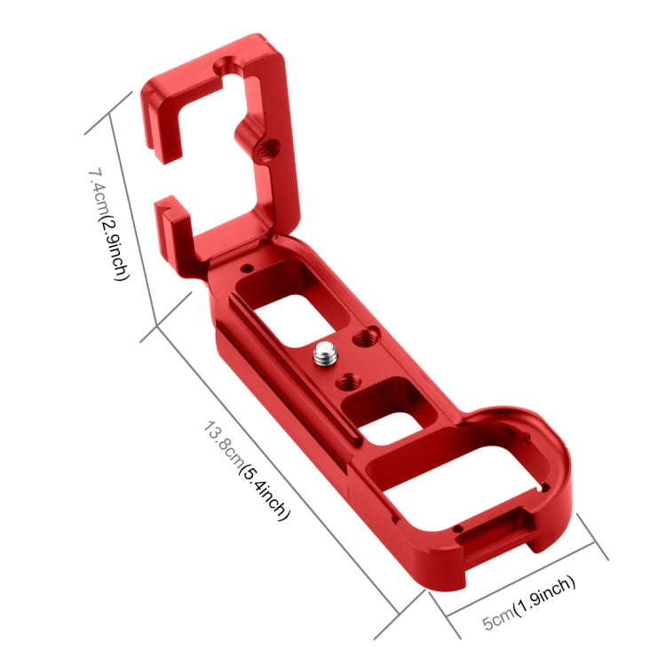 PULUZ 1/4 inch Vertical Shoot Quick Release L Plate Bracket Base Holder for Sony A7R / A7 / A7S(Red) - Camera Accessories by PULUZ | Online Shopping UK | buy2fix