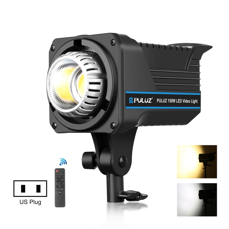 PULUZ 220V 150W Studio Video Light 3200K-5600K Dual Color Temperature Built-in Dissipate Heat System with Remote Control(US Plug) - Shoe Mount Flashes by PULUZ | Online Shopping UK | buy2fix