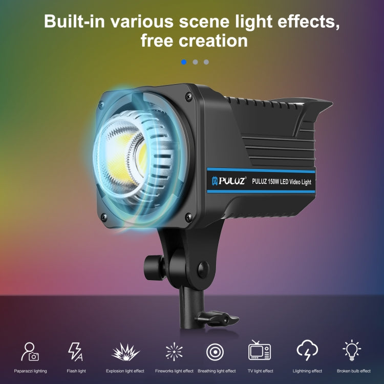 PULUZ 220V 120W Studio Video Light Dual Color Temperature Built-in Dissipate Heat System with Remote Control(US Plug) - Shoe Mount Flashes by PULUZ | Online Shopping UK | buy2fix