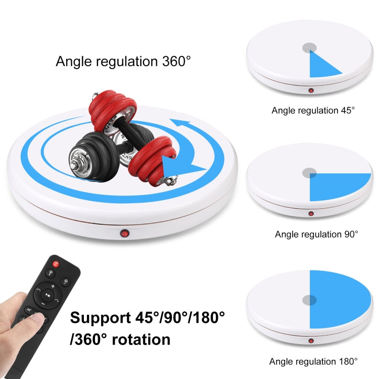 PULUZ 45cm Remote Control Adjusting Speed Rotating Turntable Display Stand, White, Load 100kg(UK Plug) - Camera Accessories by PULUZ | Online Shopping UK | buy2fix